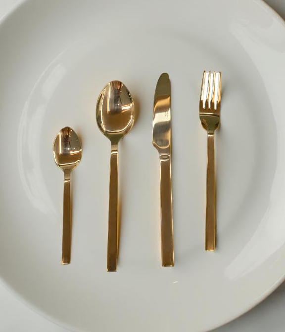 Köstlich Germany 24-Piece Gold Finish Cutlery Set